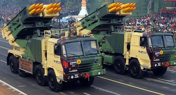 PINAKA multi-barrel rocket launcher system - Indian artillery defense project by T.A. Engineering